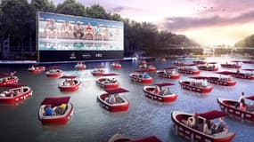 Une séance de cinéma sur l'eau au bassin de la Villette organisée le 18 juillet.