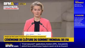 IA: "L'objectif est de mobiliser un total de 200 milliards d'euros d'investissements", explique Ursula von der Leyen 