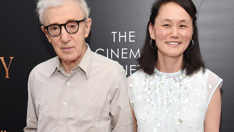 Woody Allen et son épouse Soon-Yi Prévin, à l'avant-première de Cafe Society à New York, le 13 juillet 2016.