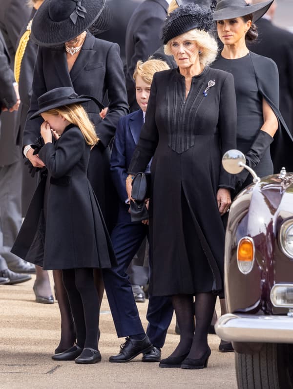 Princess Charlotte on her arrival at Westminster Abbey for the funeral of Queen Elizabeth II.