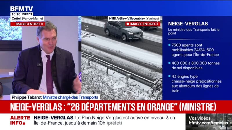 Neige: Philippe Tabarot indique une réduction de "15% de programmes de vols" dans les aéroports parisiens