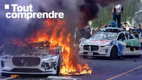 Des affrontements entre forces de l'ordre et manifestant ont eu lieu dimanche 8 juin 2025 à Los Angeles.