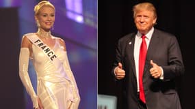 Elodie Gossuin lors de l'élection de Miss Univers en 2001 / Donald Trump