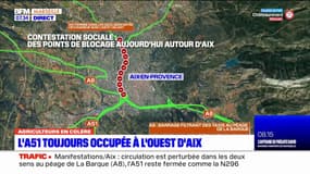 Bouches-du-Rhône: l'A51 toujours occupée à l'ouest d'Aix ce mercredi