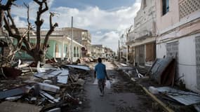 Les dégâts à Saint-Martin le 8 septembre 2017 après le passage de l'ouragan Irma