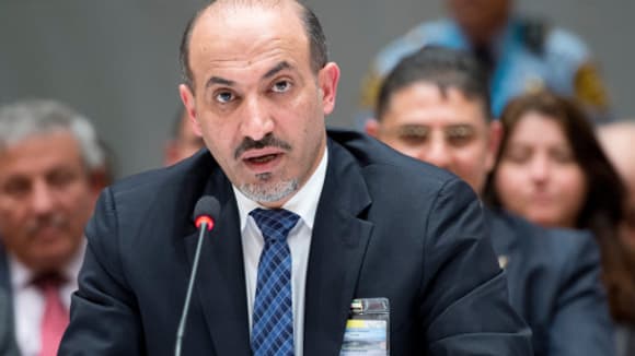 Ahmad Al Jarba, représentant de l'opposition syrienne. Ahmad Al Jarba, représentant de l'opposition syrienne.