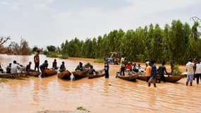 Une zone inondée dans la région de Niamey, au Niger, en août 2024