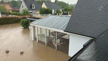 Des inondations importantes ont eu lieu à Saint-Martin de la Lieue, dans le Calvados