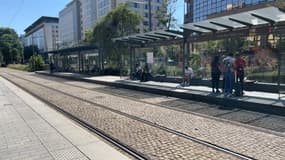 La station de tramway de La Part-Dieu à Lyon. 