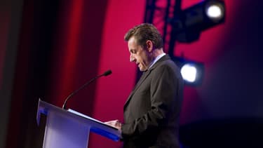 L'ancien président Nicolas Sarkozy en avril 2012 à Paris.