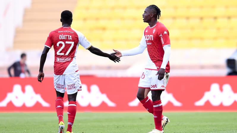 Diatta et Embolo avec l'AS Monaco à Louis-II, 4 mai 2024