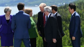 Les dirigeants des pays membres du G7, le 8 juin 2018 à la Malbaie (Canada)
