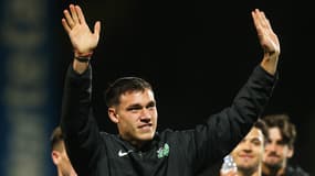 Manuel Ugarte salue les supporters du Sporting, le 26 mai 2023