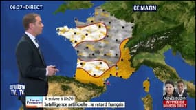 Quelques gouttes sur la moité nord du pays, un ciel bien dégagé dans le sud ce mardi