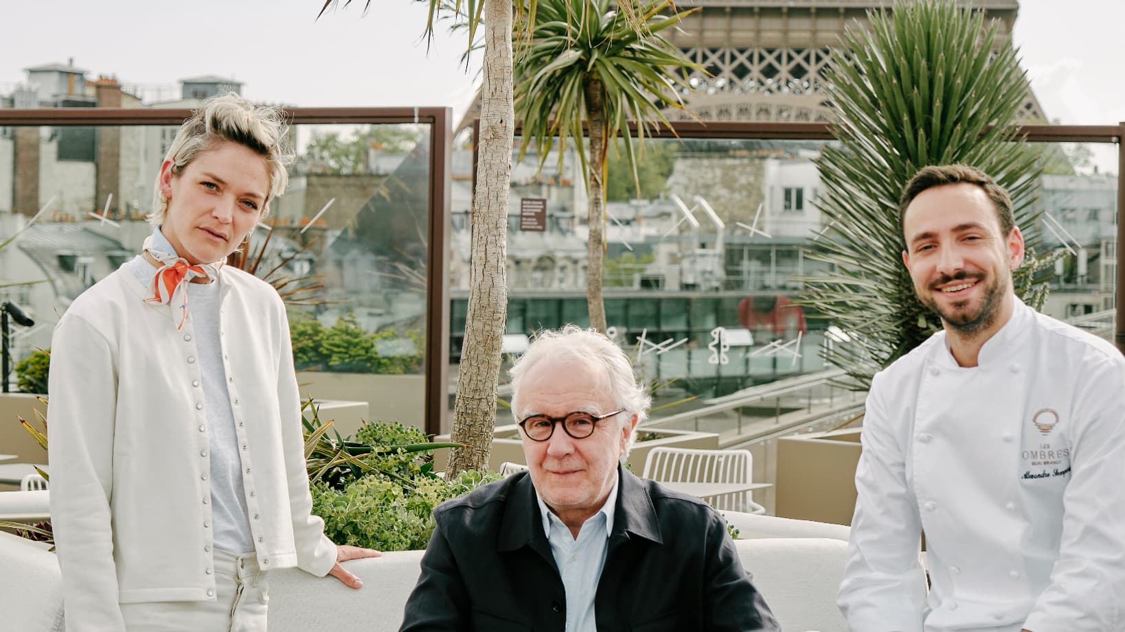 Margot Lecarpentier_ Alain Ducasse_ Alexandre Semperé_ bar Les Ombres Margot Lecarpentier_ Alain Ducasse_ Alexandre Semperé_ bar Les Ombres
