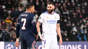 Kylian Mbappé et Karim Benzema lors de Real-PSG, le 15 mars 2022