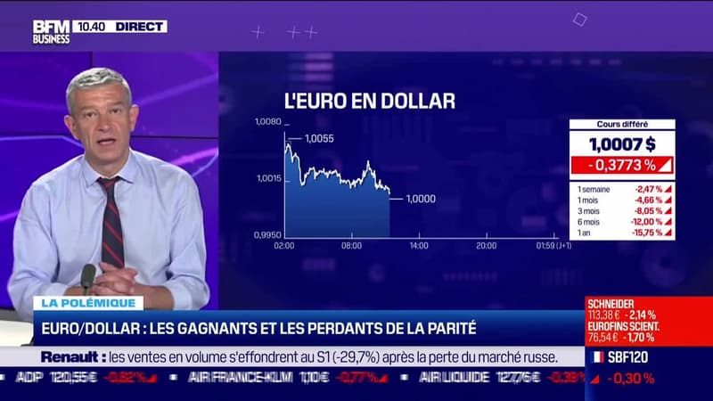 Nicolas Doze : Euro/Dollar, les gagnants et les perdants de la parité - 12/07
