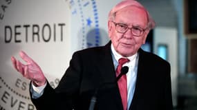 Warren Buffet en conférence de presse à Détroit le 25 février 2017. 