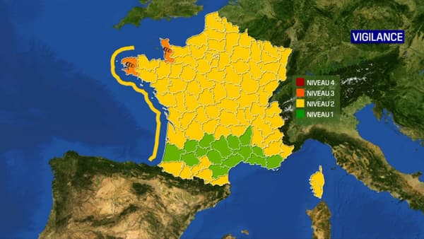 La vigilance orange en France ce samedi. La vigilance orange en France ce samedi.