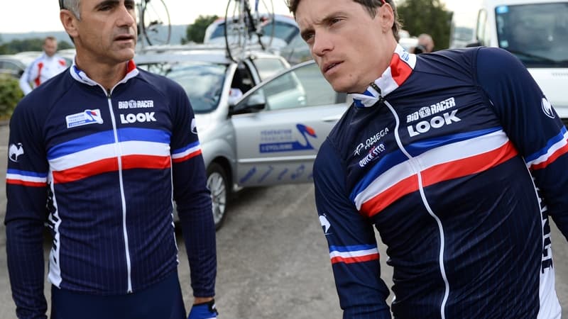 Sylvain Chavanel, ici aux côtés de son sélectionneur, Laurent Jalabert