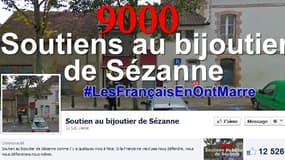 L'une des dix pages de soutien au bijoutier de la Marne créée sur Facebook, qui compte plus de 10 000 likes.