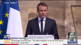 Macron salue "les combats du siècle" de Simone Veil 