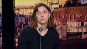 Éléonore Schmitt, porte-parole de l'Union étudiante sur le plateau de RMC et RMC Story le 12 mai 2023