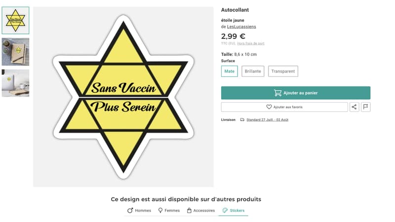 La boutique vendait des produits décorés d'étoiles jaunes.