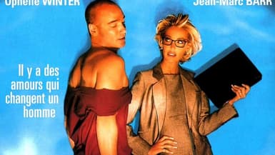 Détail de l'affiche du film "Folle d'elle" avec Jean-Marc Barr et Ophélie Winter