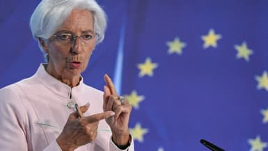 La présidente de la Banque centrale européenne (BCE), Christine Lagarde, lors d'une conférence de presse au siège de la BCE à Francfort, le 14 septembre 2023 (photo d'illustration).