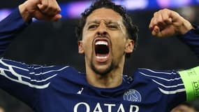 Marquinhos avec le PSG, le 15 avril 2025