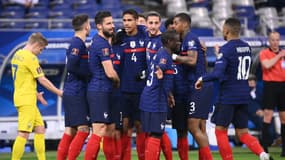 La joie des Bleus face à l'Ukraine