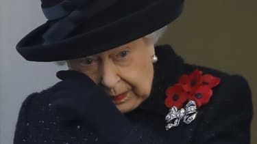 La reine Elizabeth II le 10 novembre 2019, lors de la jounée du souvenir, en hommage aux morts de la Première Guerre Mondiale.