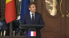 Emmanuel Macron en déplacement en Moldavie le 15 juin 2022