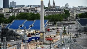 Le site de construction du Parc Urbain de la Concorde pour les prochains Jeux Olympiques de Paris 2024, le 4 juin 2024
