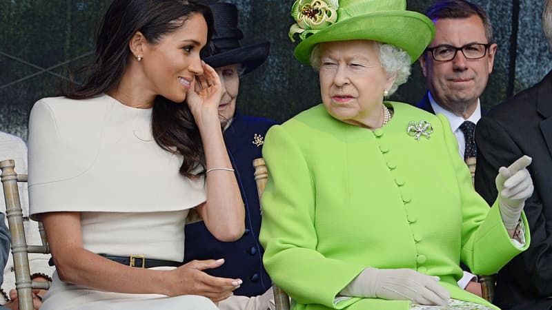 Meghan Markle et la reine Elizabeth II à Halton, le 14 juin 2018