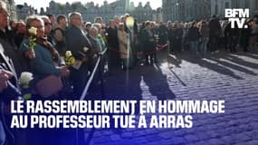 Attaque au couteau: le rassemblement en hommage à Dominique Bernard à Arras