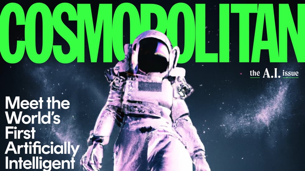 Une couverture du magazine Cosmopolitan, générée à l'aide de Dall-E