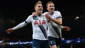 Christian Eriksen (à g.) et Harry Kane, buteurs face à Manchester City