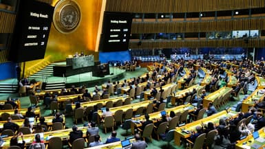Le vote sur la Palestine à l'Assemblée générale de l'ONU à New York le 10 mai 2024.
