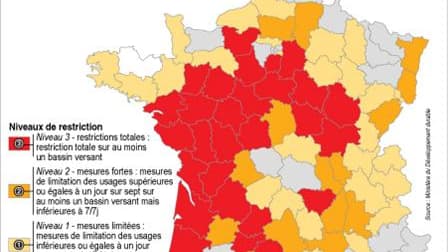 RESTRICTIONS D'EAU EN FRANCE