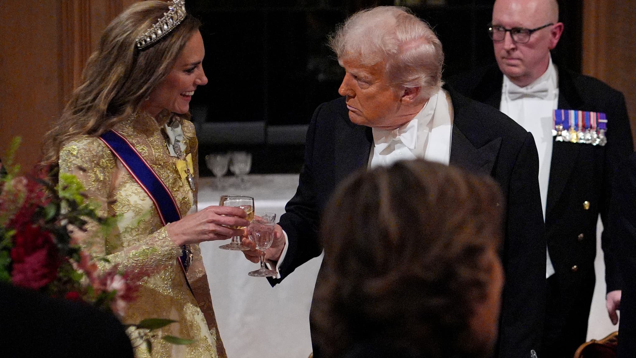 La princesse Kate et Donald Trump au dîner d'Etat à Windsor, le 17 septembre 2025.