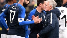 Adil Rami et Didier Deschamps