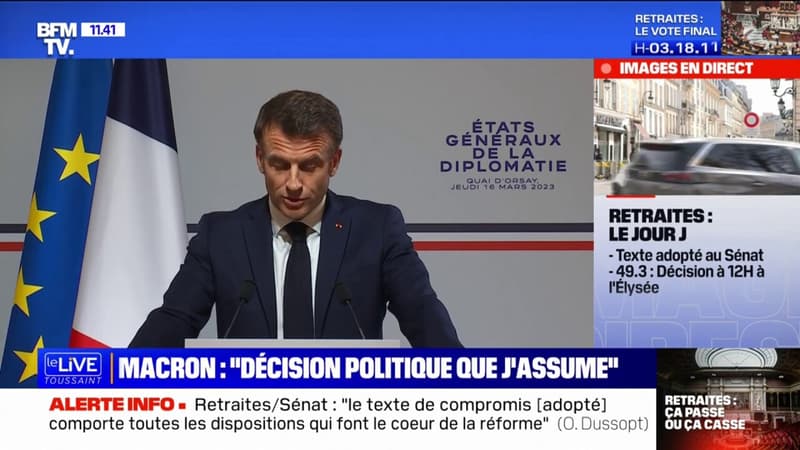 Réforme des retraites: Emmanuel Macron assume « la décision politique » « d’économies intelligentes »