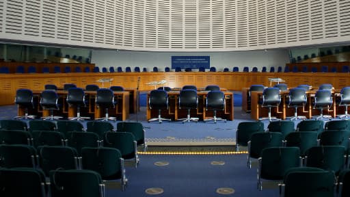 L'intérieur de la Cour européenne des droits de l'Homme, à Strasbourg.