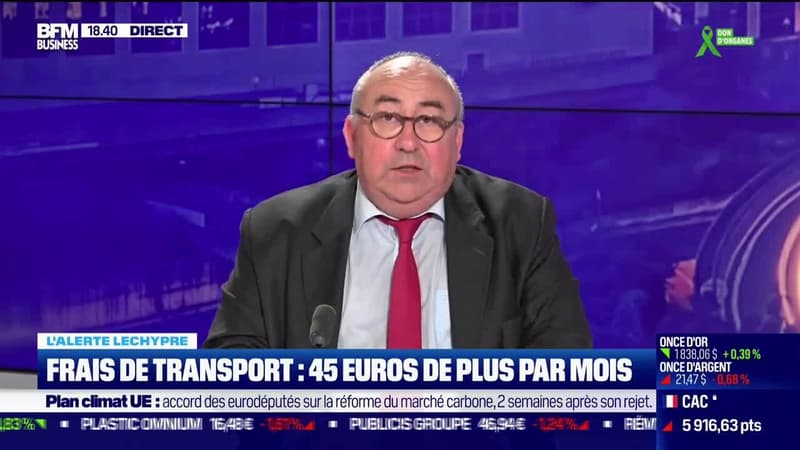 Emmanuel Lechypre : Les frais de transport à 45 euros de plus par mois - 22/06