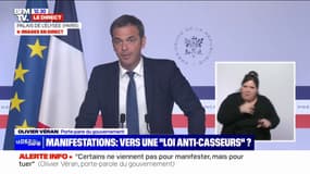 Olivier Véran invite "à la modération face à l'exceptionnelle violence à laquelle on a pu assister" dans les manifestations