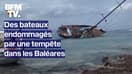 Des bateaux endommagés par une tempête dans les Baléares