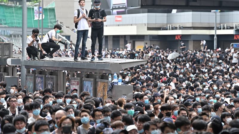 Des manifestants dans les rues de Hong Kong, le 12 juin 2019