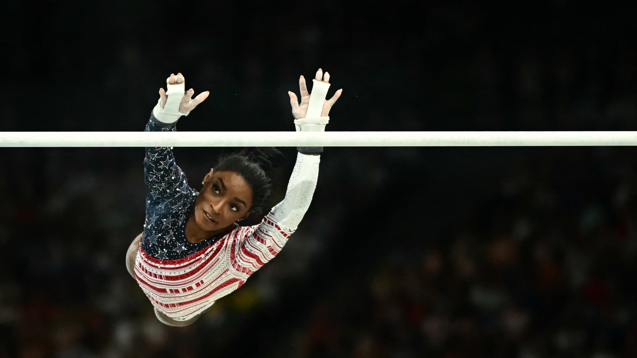 Simones Biles, médaillée d'or aux Jeux olympiques à Paris.
